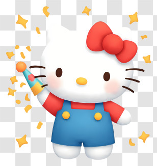 Hello Kitty Happy New Year - Hello Kitty Party Popper Transparent PNG