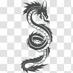 Chinese Dragon Tattoo Japanese Drawing - Silhouette Transparent PNG