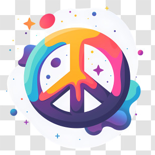 Peace Sign - Vibrant Peace Symbol Transparent PNG