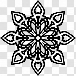 Flower Petal Clip Art - Black - Hollow Mandala Transparent PNG