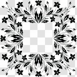 Floral Design Flower Clip Art - Line - Black Transparent PNG