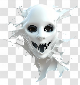 Ghost Face - Ghostly White Face Transparent PNG