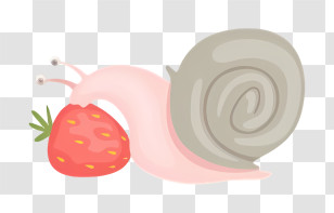 Cartoon Snail - Cute Snail Eating Strawberry Transparent PNG