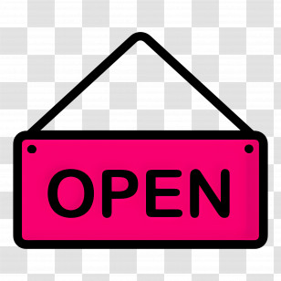 Open Sign - Pink Open Sign For Businesses Transparent PNG