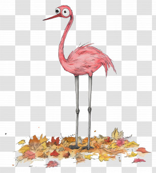 September Equinox - Pink Bird Illustration Transparent PNG