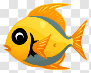 Yellow Fish - Yellow Cartoon Fish Illustration Transparent PNG