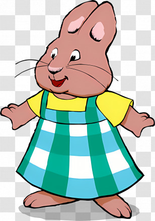 Max Ruby - Brown Bunny In Green Dress Transparent PNG