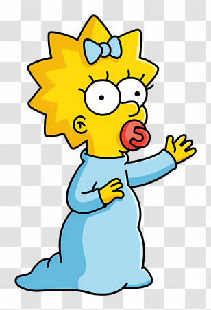 Maggie Simpson - Cartoon Baby With Pacifier Transparent PNG
