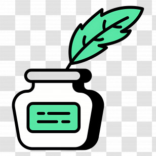 Feather Ink - Ink Bottle With Quill Icon Transparent PNG