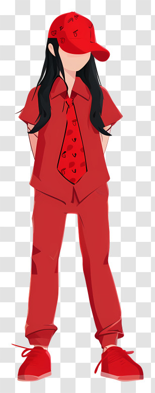 Vector Draw Character Design - Person In Stylish Red Outfit Transparent PNG