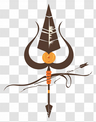 Trishul - Trident Symbol With Arrow Transparent PNG