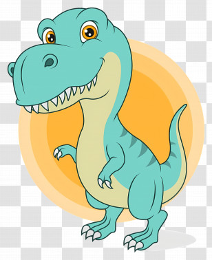 Cartoon Dinosaur - Adorable Green Cartoon Dinosaur Illustration Transparent PNG
