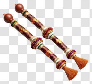 Dandiya Sticks - Handcrafted Beaded Dandiya Sticks Transparent PNG