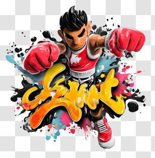 Dynamic Sport Shot - Cartoon Boxing Punch Transparent PNG