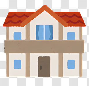 Building - Small Cute Doodle House With Red Roof Transparent PNG