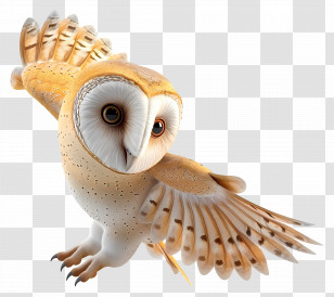 Barn Owl - Cute Owl With Spread Wings Transparent PNG