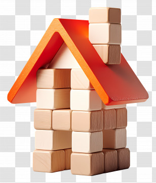 Toy House - Wooden Block House Toy Transparent PNG