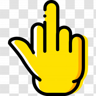 Middle Finger - Yellow Hand Showing Middle Finger Gesture Transparent PNG