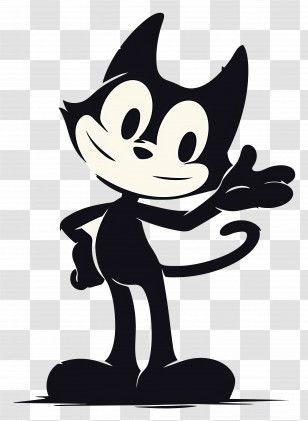 Felix The Cat - Classic Cartoon Cat Transparent PNG