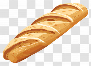 Baguette - Golden Bread Loaf Illustration Transparent PNG
