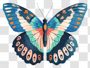 Butterfly - Vivid Blue Butterfly Illustration Transparent PNG