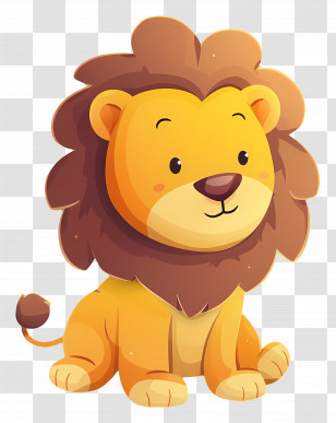 Lion - Adorable Cartoon Lion Character Transparent PNG