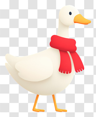Goose With Scarf - Duck Wearing Red Scarf Transparent PNG
