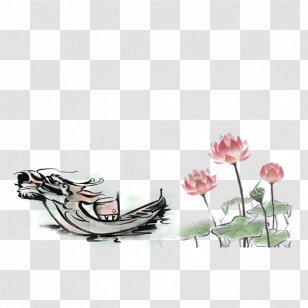 Dragon Boat Festival Chinese Bateau-dragon - Bateaudragon - Lotus Transparent PNG