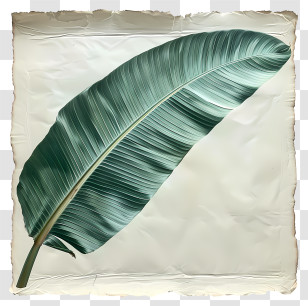 Banana Leaf - Green Leaf On Paper Transparent PNG