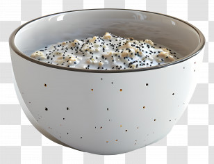 Porridge Bowl - Bowl Of Oatmeal With Poppy Seeds Transparent PNG