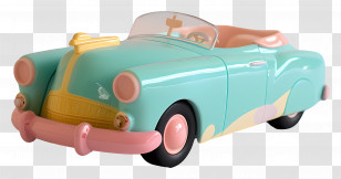 Cartoon - Vintage Convertible Car Transparent PNG