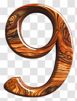 Number 9 - Wooden Number 9 Transparent PNG