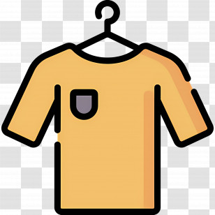 Hanging Cloth - Yellow Shirt Illustration On Hanger Transparent PNG