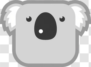 Icon - Cute Gray Koala Illustration Transparent PNG