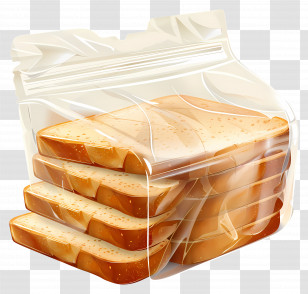 Bread In Plastic Bag - Packaged Bread Slices Transparent PNG