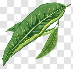 Mango Leaf - Fresh Green Tea Leaves Illustration Transparent PNG