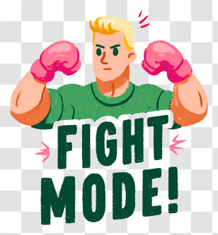 Fight Mode - Boxing Man In Fight Mode Transparent PNG