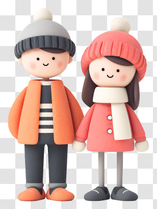 Couple In Winter Clothes - Couple In Winter Attire Transparent PNG