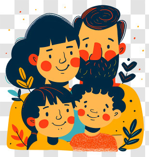 Family - Happy Family Cartoon Illustration Transparent PNG