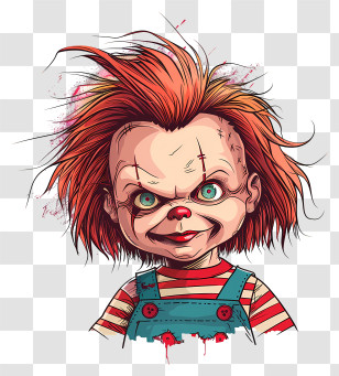 Chucky - Creepy Doll Character With Red Hair And Evil Grin Transparent PNG