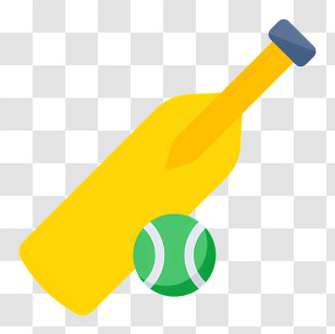 Cricket Icon - Cricket Bat And Ball Illustration Transparent PNG
