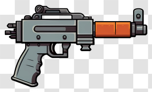 Handgun - Cartoon Submachine Gun Illustration Transparent PNG