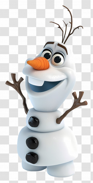 Frozen Olaf - Cute Animated Snowman Character Transparent PNG