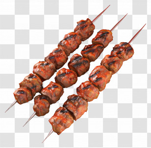 Meat Skewers - Grilled Meat Skewers For A Barbecue Transparent PNG