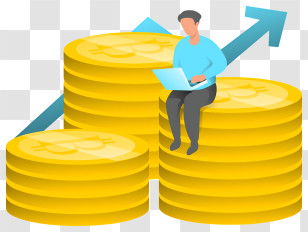 Financial Success - Economic Growth Represented By Stacked Coins Transparent PNG