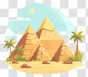 Pyramids Of Giza - Ancient Egyptian Pyramids In A Desert Landscape Transparent PNG