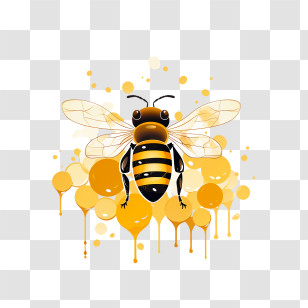 World Honey Bee Day - Honeybee With Honey Drops Illustration Transparent PNG