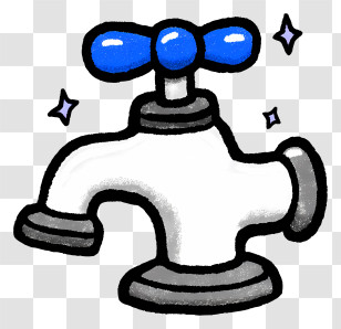 Simple Funny Icons - Clean White Faucet Transparent PNG