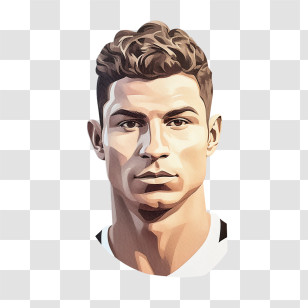 Cristiano Ronaldo - Male Portrait Digital Illustration Transparent PNG