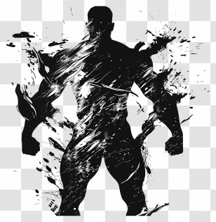 Muscle Man Silhouette - Abstract Silhouette Art Transparent PNG